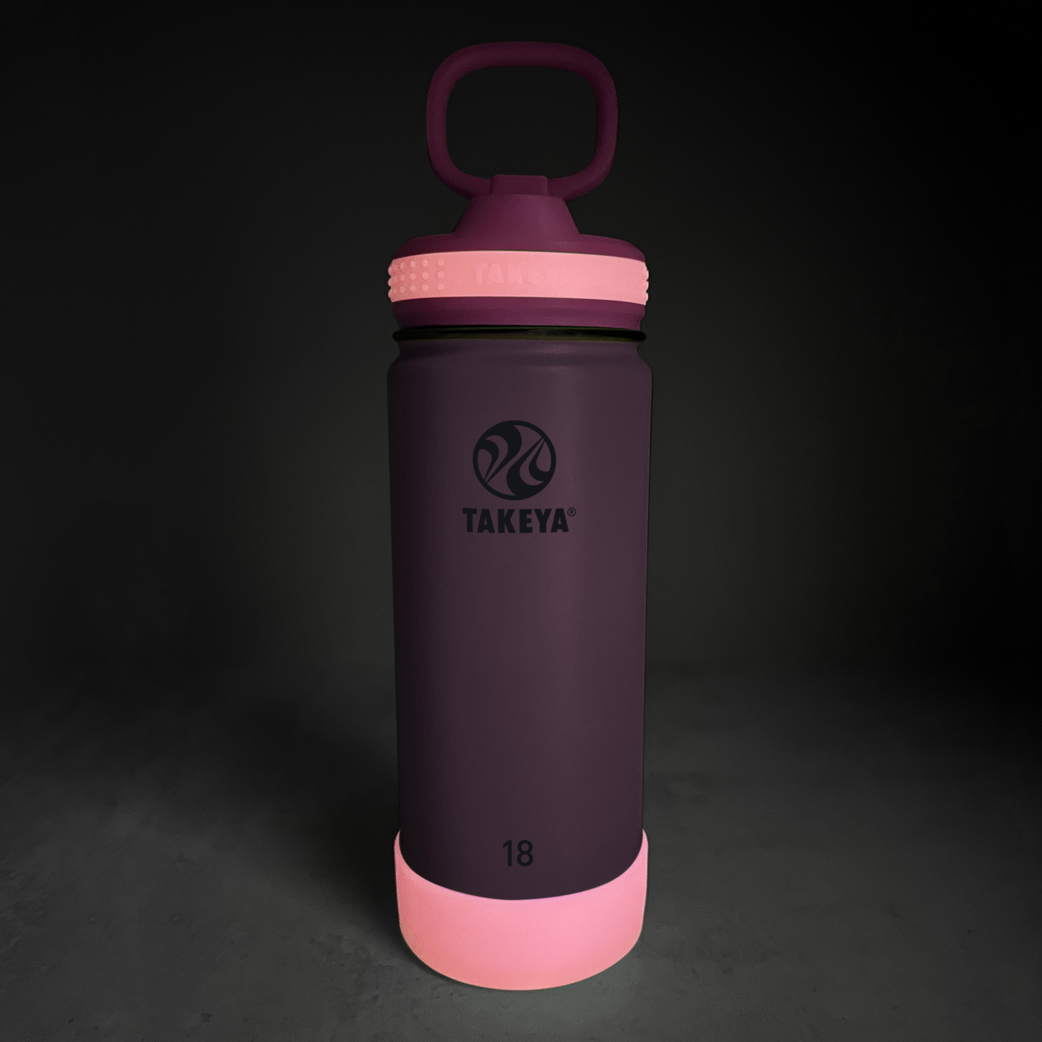 Actives Kids Glow In The Dark Water Bottle With Straw Lid