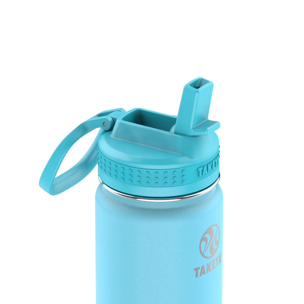 Actives Kids Glow In The Dark Water Bottle With Straw Lid