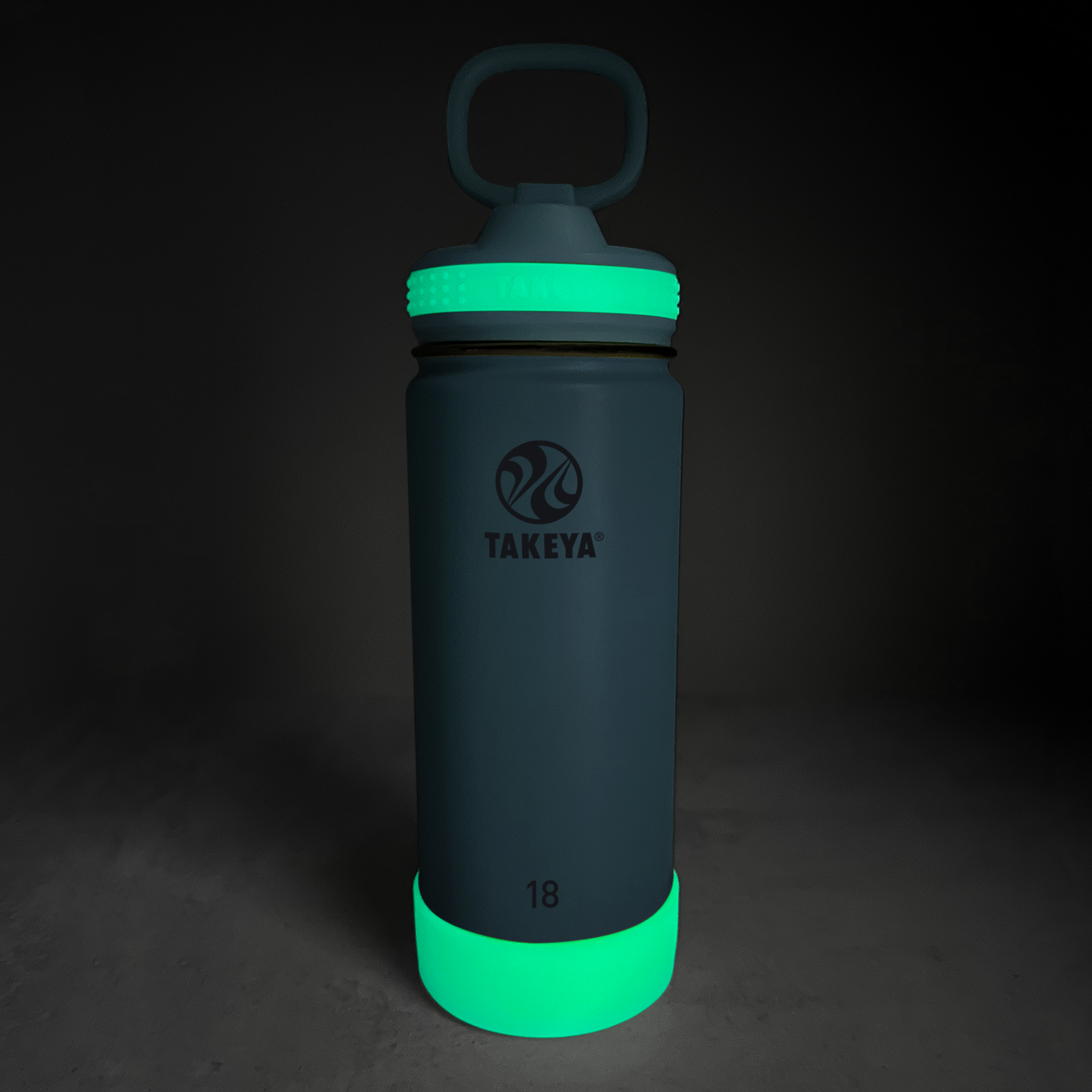 Actives Kids Glow In The Dark Water Bottle With Straw Lid