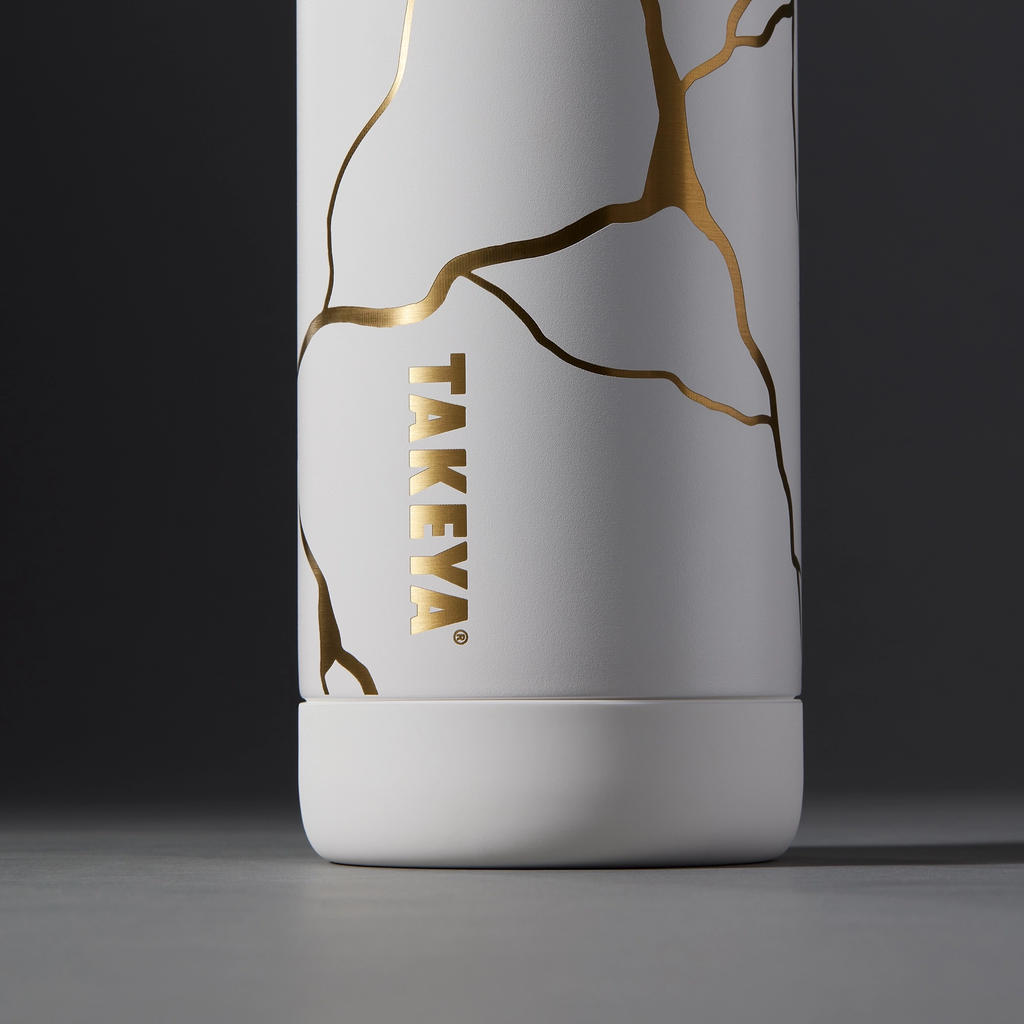 Kintsugi Water Bottle with Straw Lid
