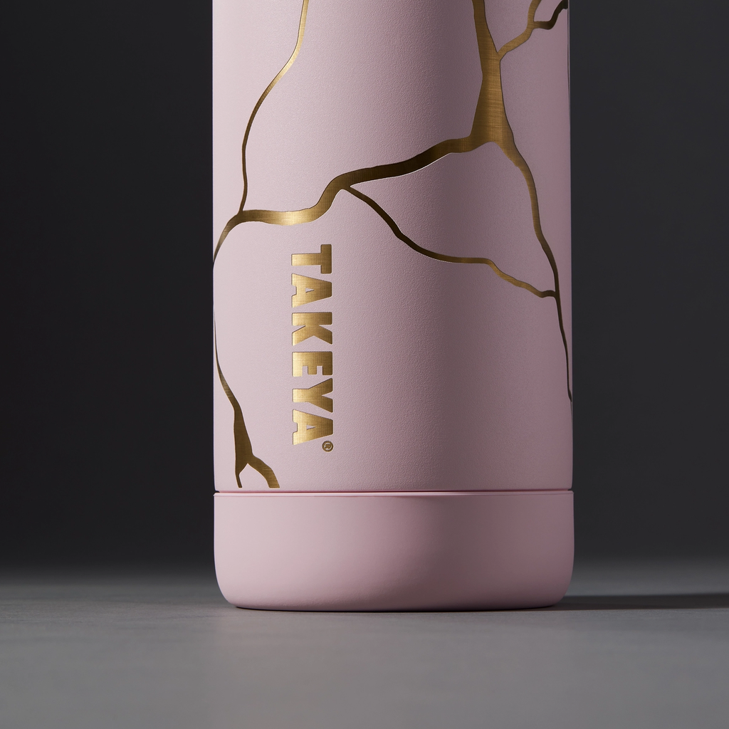 Kintsugi Water Bottle with Straw Lid