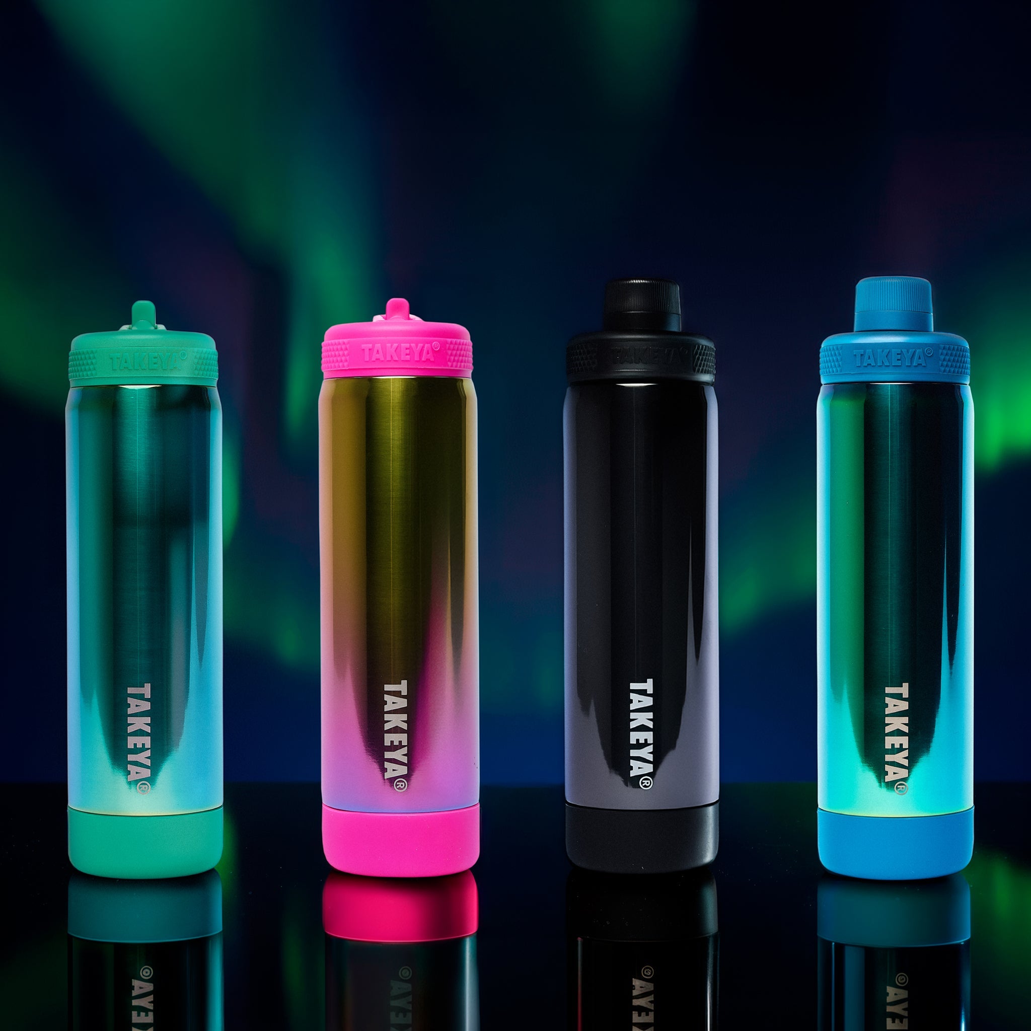 Aurora Water Bottle With Straw Lid