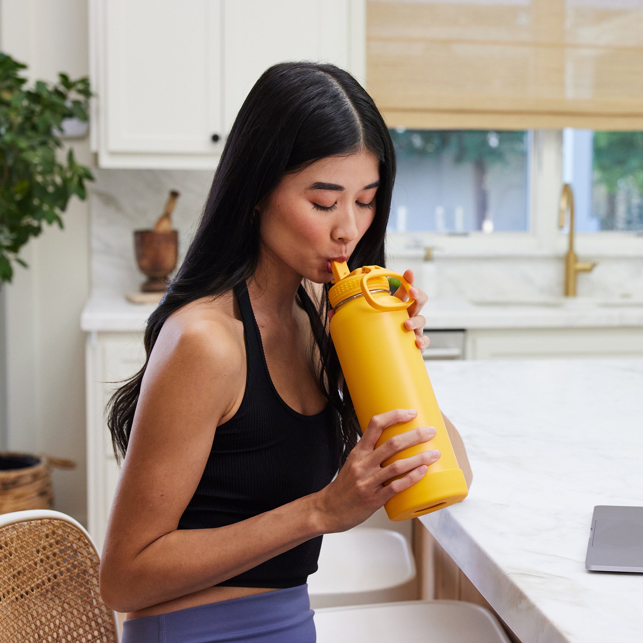 Actives Water Bottle With Straw Lid