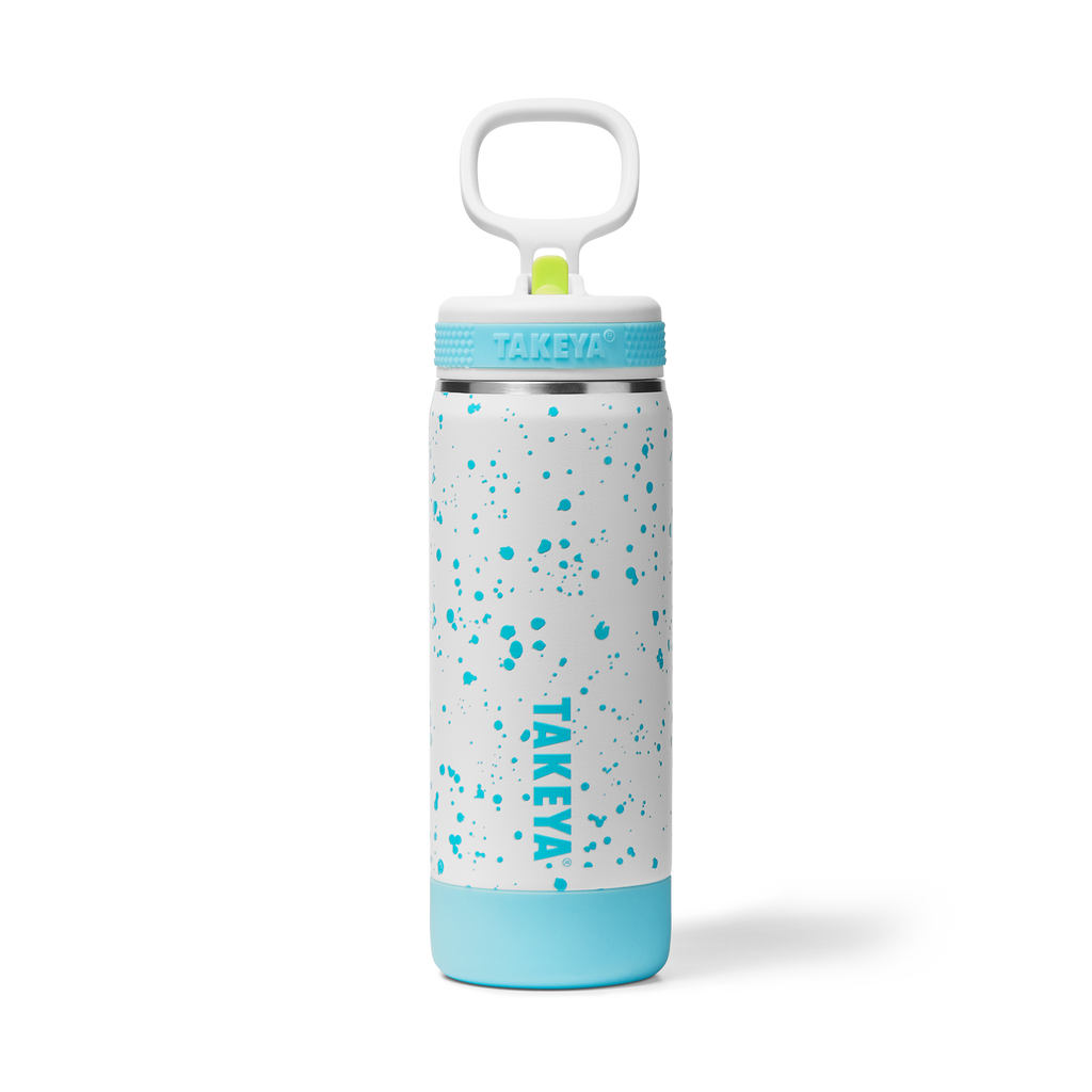 Glow In The Dark Sport Kids Water Bottle Confetti With Straw Lid