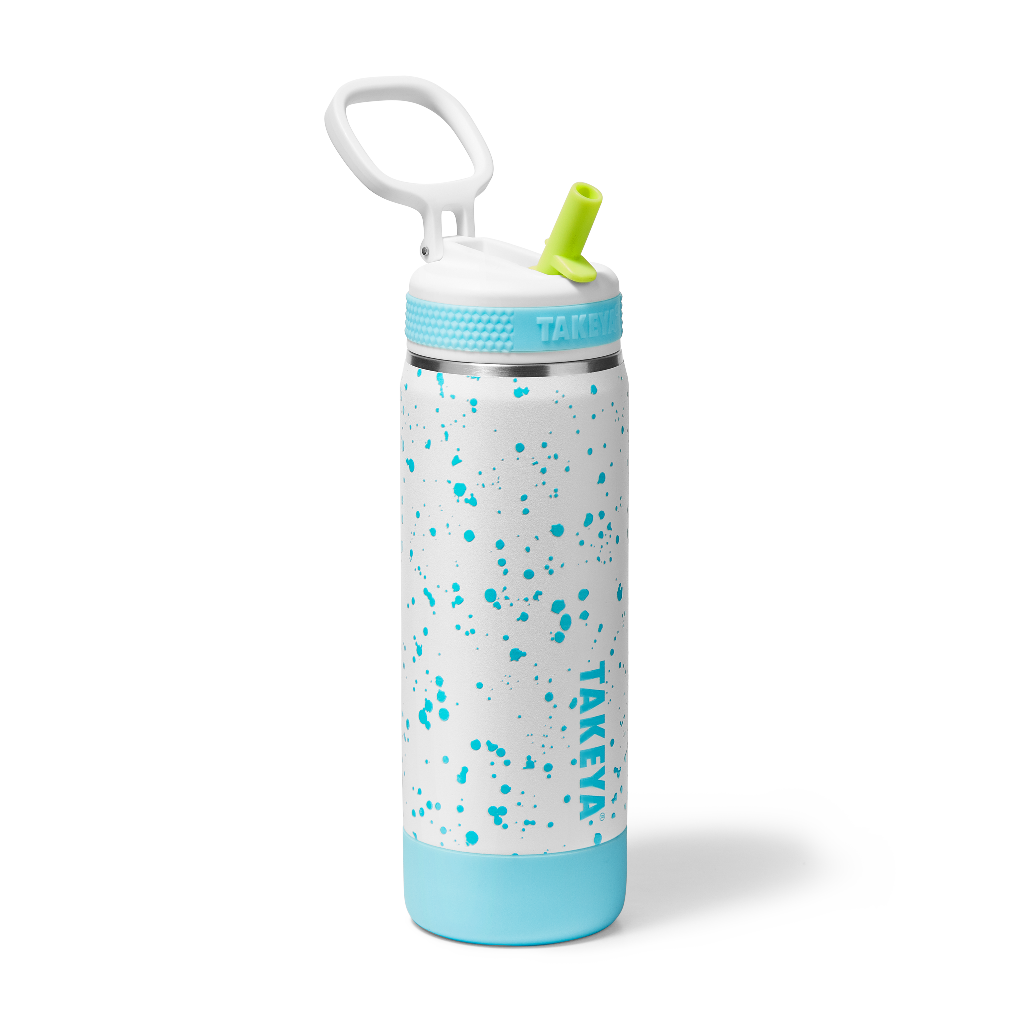 Glow In The Dark Sport Kids Water Bottle Confetti With Straw Lid