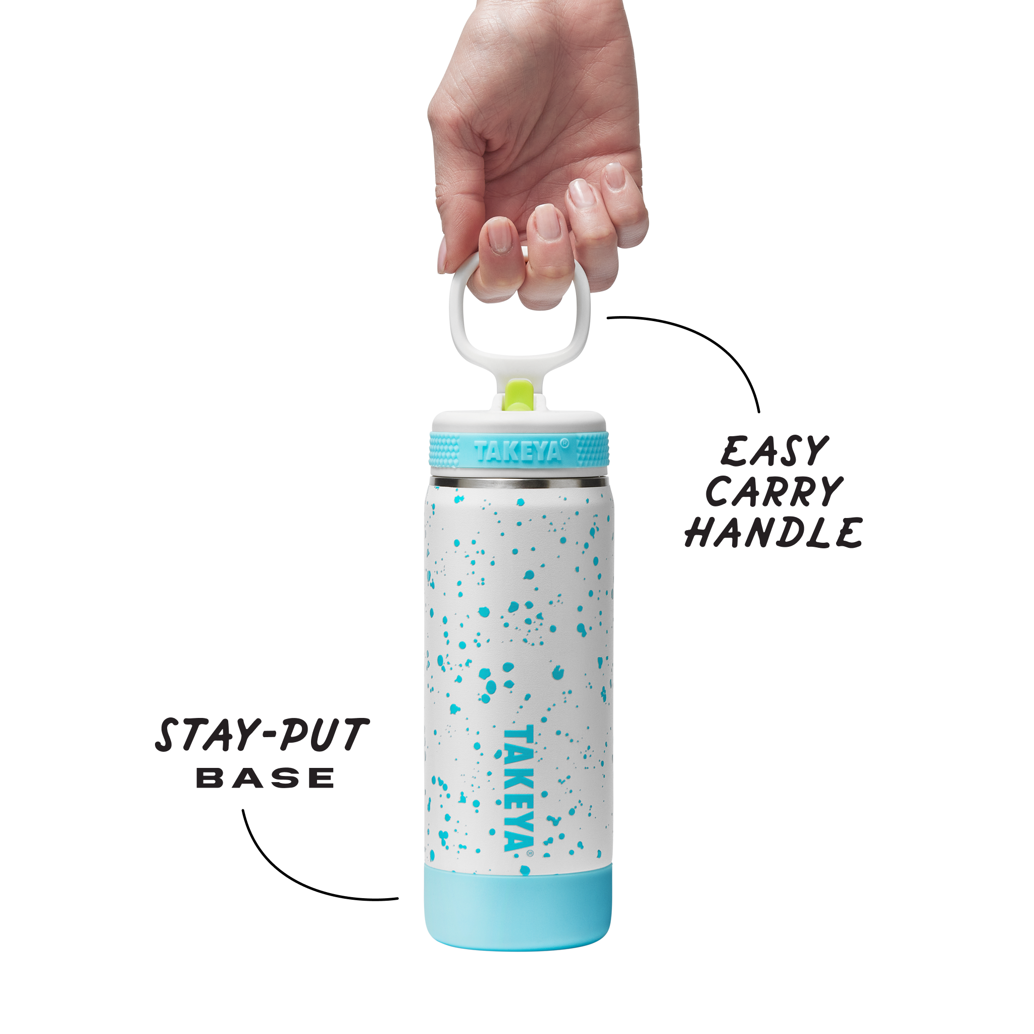 Glow In The Dark Sport Kids Water Bottle Confetti With Straw Lid