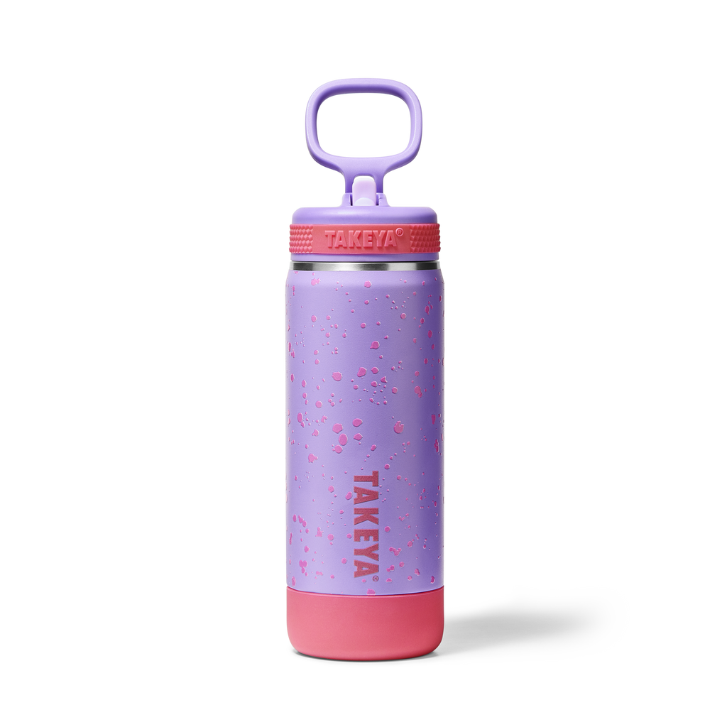 Glow In The Dark Sport Kids Water Bottle Confetti With Straw Lid