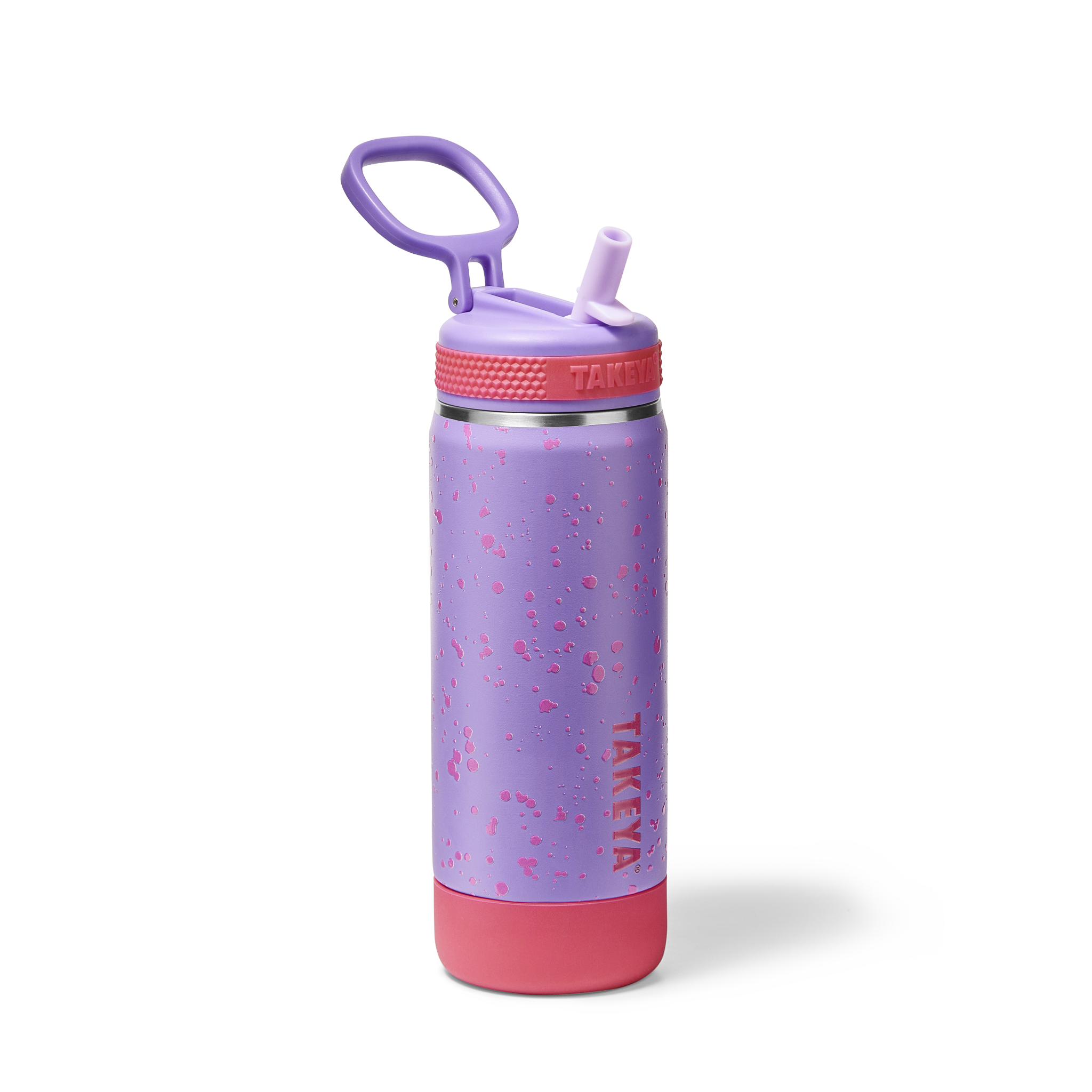 Glow In The Dark Sport Kids Water Bottle Confetti With Straw Lid