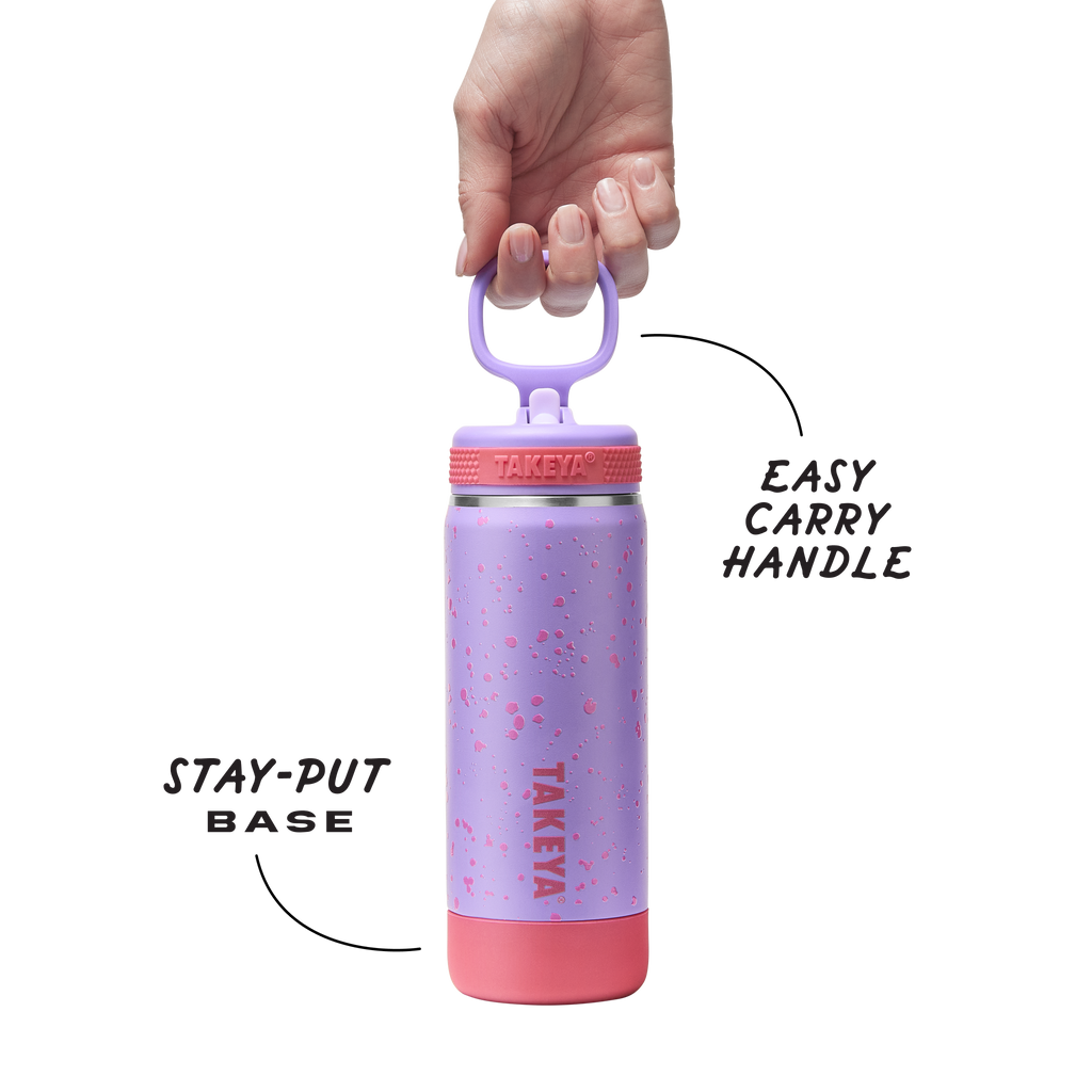 Glow In The Dark Sport Kids Water Bottle Confetti With Straw Lid