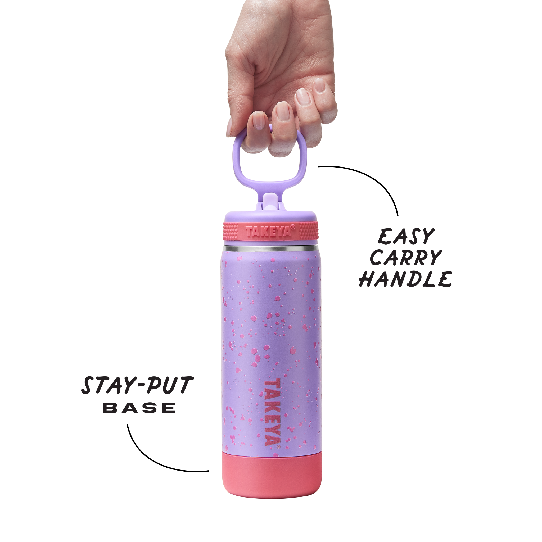 Glow In The Dark Sport Kids Water Bottle Confetti With Straw Lid