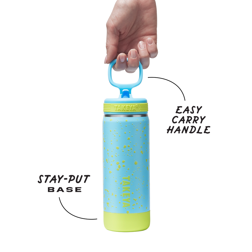 Glow In The Dark Sport Kids Water Bottle Confetti With Straw Lid