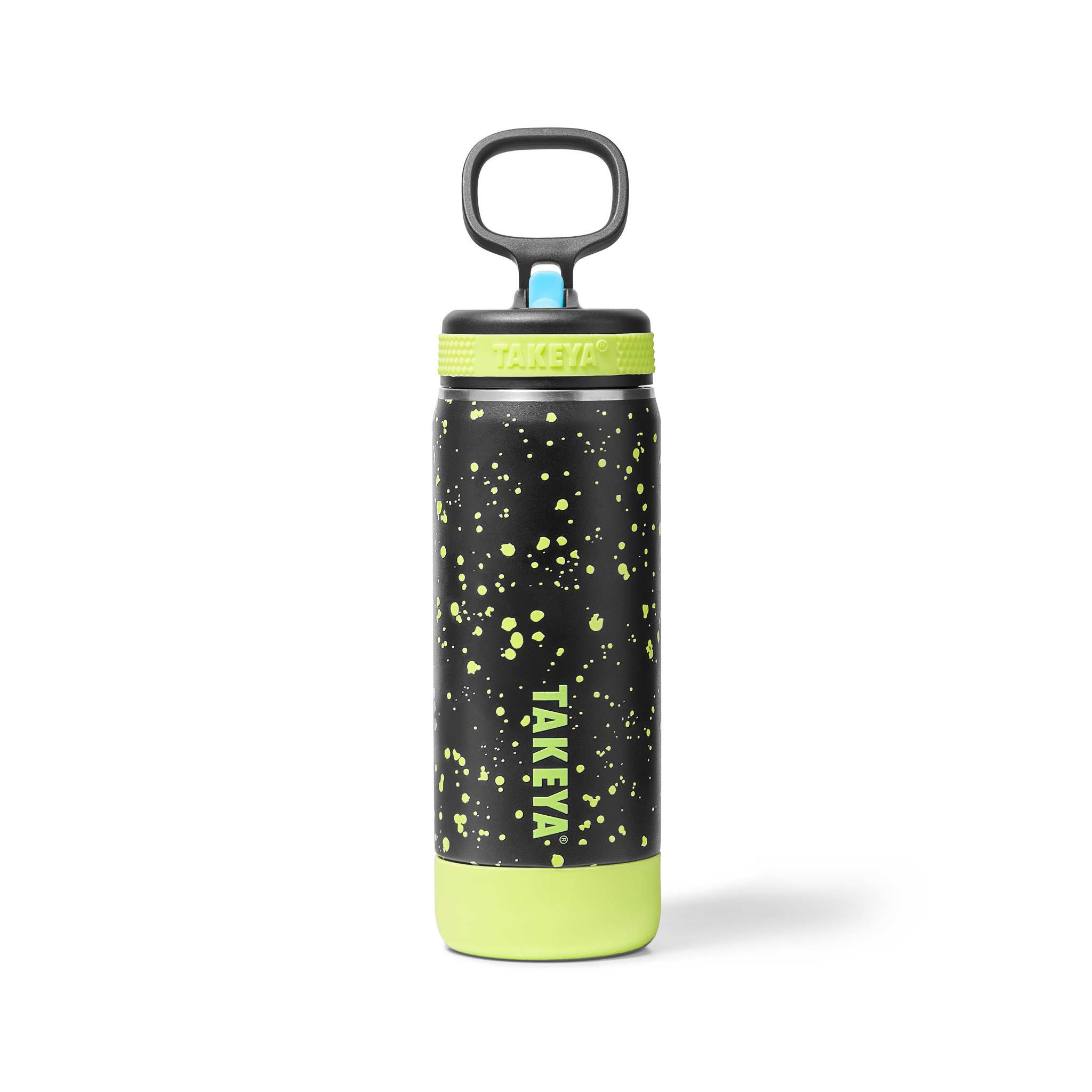 Glow In The Dark Sport Kids Water Bottle Confetti With Straw Lid