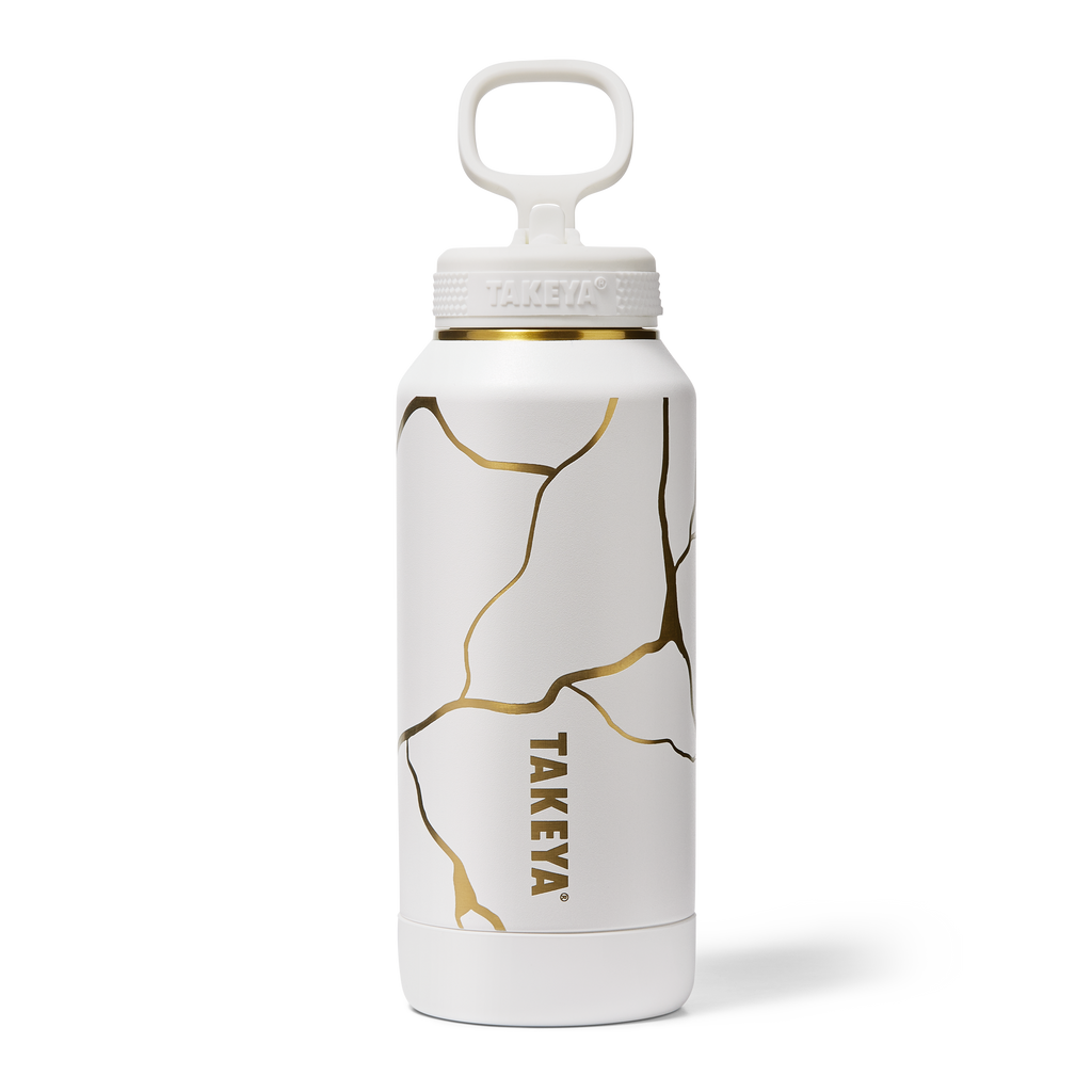 Kintsugi Water Bottle with Straw Lid