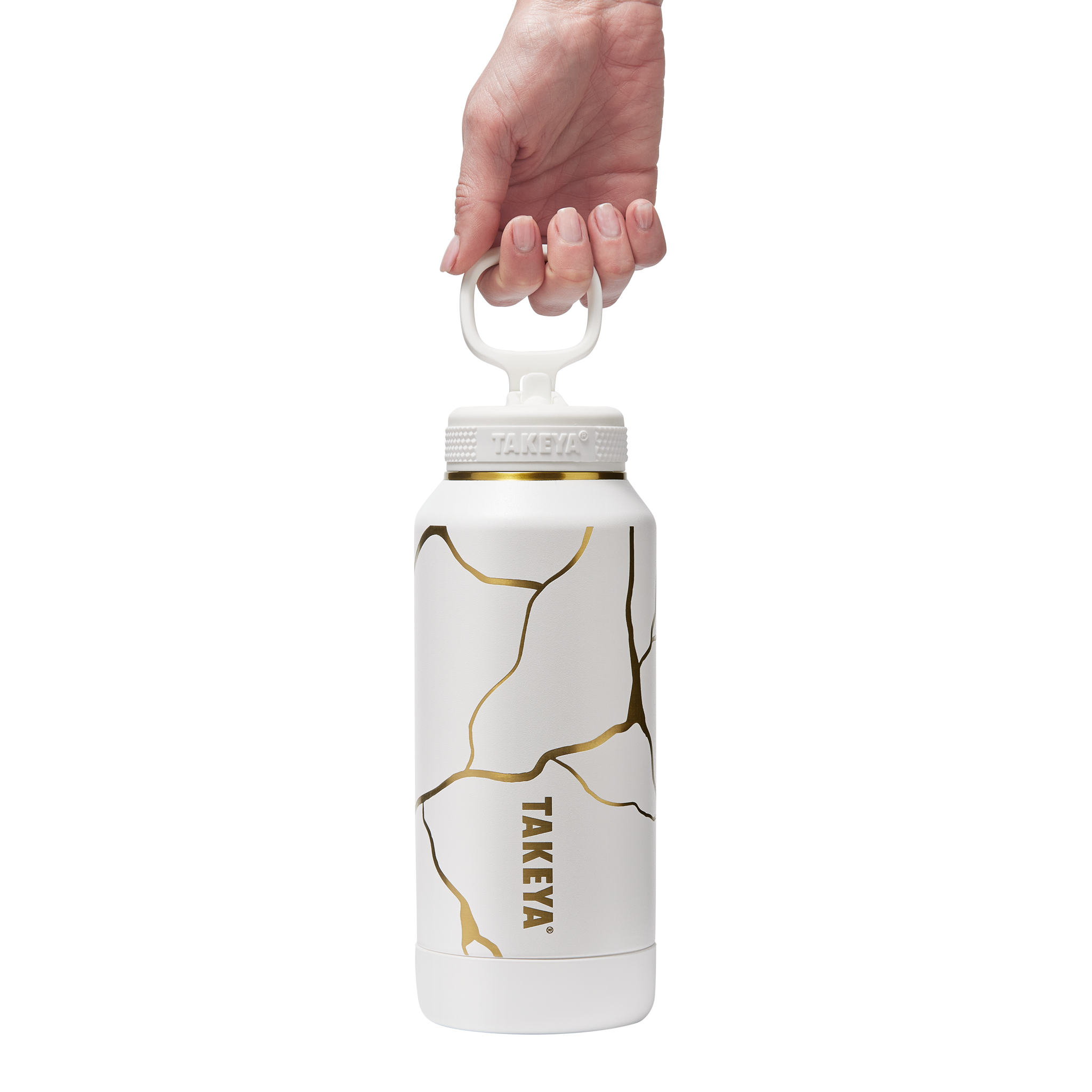Kintsugi Water Bottle with Straw Lid