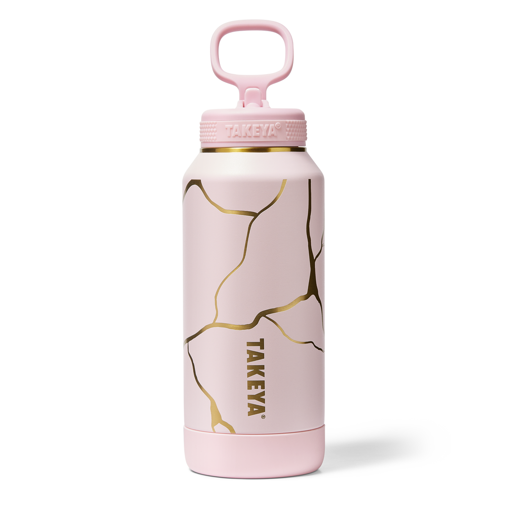 Kintsugi Water Bottle with Straw Lid