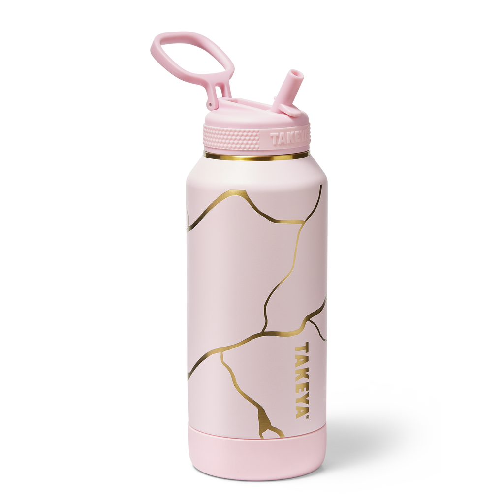 Kintsugi Water Bottle with Straw Lid