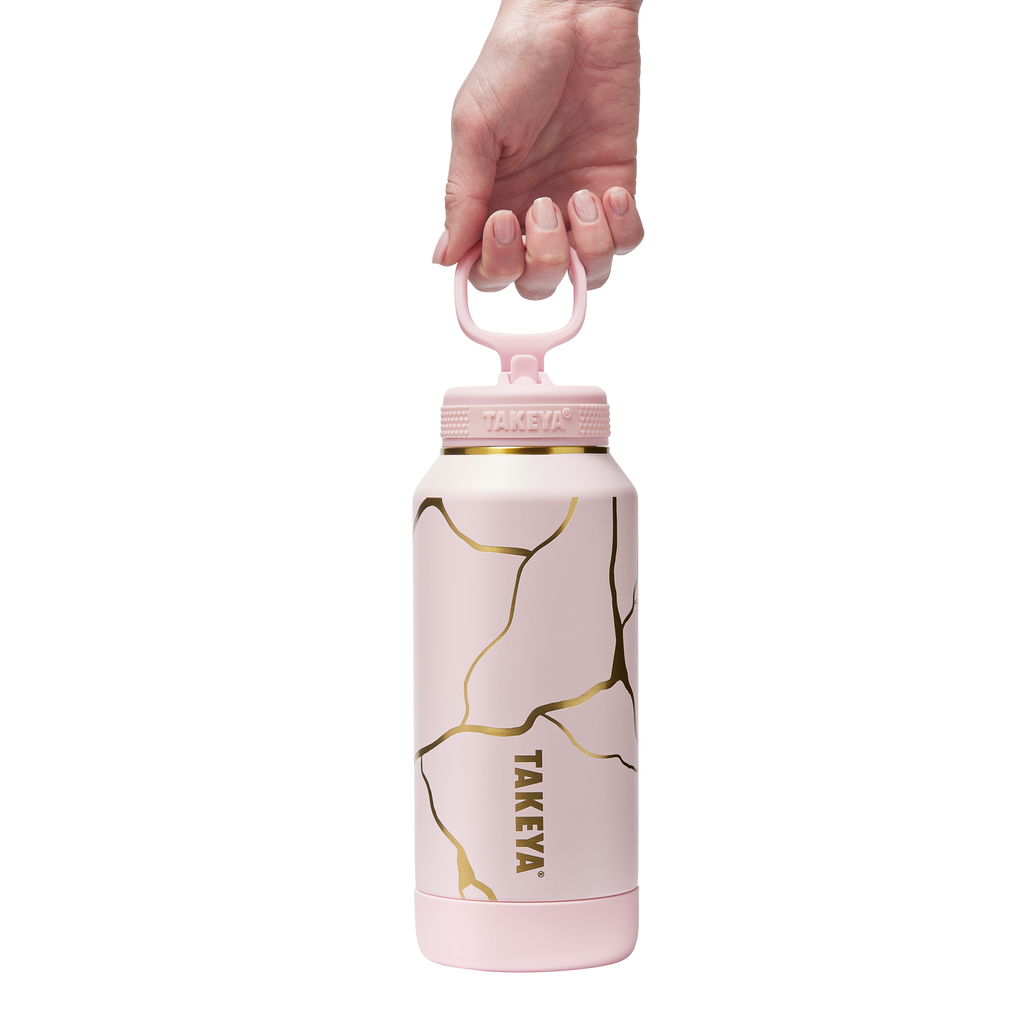 Kintsugi Water Bottle with Straw Lid